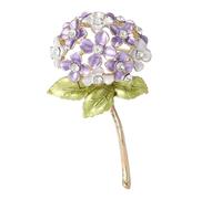 Elegante spilla a forma di ortensia realizzata in lega robusta e di buon gusto, accessorio da donna per donne che apprezzano l'eleganza e la moda, Misura unica, come descritto