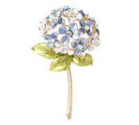 Elegante spilla a forma di ortensia realizzata in lega robusta e di buon gusto, accessorio da donna per donne che apprezzano l'eleganza della spilla a forma di ortensia