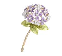 Elegante spilla a forma di ortensia realizzata in lega robusta e di buon gusto, accessorio da donna per donne che apprezzano l'eleganza elegante spilla a forma di fiore, Misura unica, come descritto