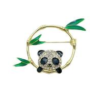 Elegante spilla a forma di panda in bambù con nuovi disegni cinesi che simboleggiano armonie e fortuna per abiti da donna alla moda, gioielli tradizionali della cultura