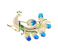 Elegante spilla a forma di pavone realizzata in lega di alta qualità con un design intricato, leggera per migliorare accessori alla moda e indossare tutti i giorni spilla da donna, Misura unica, come