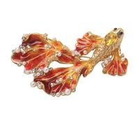 Elegante spilla a forma di pesce a coda lunga in lega con strass scintillanti per una buona ricchezza e accessori alla moda alla moda, Misura unica, come descritto