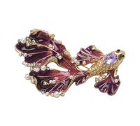 Elegante spilla a forma di pesce in lega con coda lunga e strass scintillanti per una buona ricchezza e accessori alla moda alla moda, spilla colorata, Einheitsgröße, come descritto