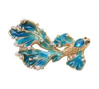 Elegante spilla a forma di pesce in lega con coda lunga e strass scintillanti per una buona ricchezza e accessori alla moda eleganti, Einheitsgröße, come descritto