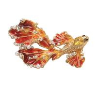 Elegante spilla a forma di pesce in lega con coda lunga e strass scintillanti per una buona ricchezza e accessori alla moda eleganti, Einheitsgröße, come descritto