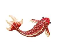 Elegante spilla a forma di pesce rosso in lega con squisita struttura artigianale per migliorare gli stili e
