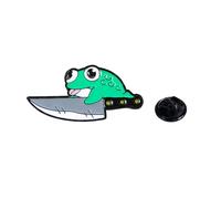 Elegante spilla a forma di rana verde, facile da usare, accessorio unico per individui alla moda, regalo per amanti degli animali alla moda, Misura unica, come descritto