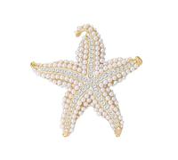Elegante spilla a forma di stella marina in lega con accenti di cristallo, perfetta per uffici o feste, impermeabile, One Size, come descritto