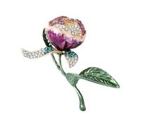 Elegante spilla a forma di tulipani con strass scintillanti, unisex, per abiti casual, feste o regali, spilla smaltata a forma di fiore
