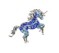 Elegante spilla a forma di unicorni da donna, portatile, in lega, accessorio per l'uso quotidiano e occasioni speciali Spilla in lega con unicorni, Misura unica, come descritto