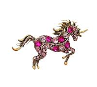 Elegante spilla a forma di unicorno, accessorio portatile per gioielli in lega da indossare tutti i giorni e occasioni speciali, spilla in lega con unicorni, Misura unica, come descritto