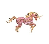 Elegante spilla a forma di unicorno, in lega robusta, chiusura sicura, ideale per abiti casual ed eventi formali, gioielli alla moda con unicorni, Misura unica, come descritto