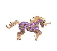 Elegante spilla a forma di unicorno, in lega robusta, chiusura sicura, ideale per abiti casual ed eventi formali, gioielli alla moda con unicorni, Misura unica, come descritto