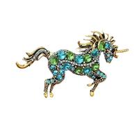 Elegante spilla a forma di unicorno, in lega robusta, chiusura sicura, ideale per abiti casual ed eventi formali, gioielli alla moda con unicorni, Misura unica, come descritto