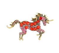 Elegante spilla a forma di unicorno, in lega robusta, chiusura sicura, ideale per abiti casual ed eventi formali, gioielli alla moda con unicorni, Misura unica, come descritto