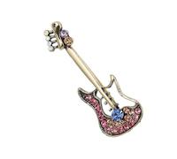 Elegante spilla a forma di violino con strass, accessorio vintage per gli appassionati di musica, idea regalo alla moda, accessorio musicale, Misura unica, come descritto