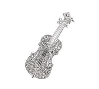 Elegante spilla a forma di violino con strass, accessorio vintage per gli appassionati di musica, idea regalo alla moda, accessorio musicale, Misura unica, come descritto