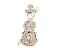 Elegante spilla a forma di violino con strass, accessorio vintage per gli appassionati di musica, idea regalo alla moda, accessorio musicale, Misura unica, come descritto