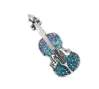 Elegante spilla a forma di violino con strass, accessorio vintage per gli appassionati di musica, idee regalo alla moda, elegante gioiello retrò con violino, Misura unica, come descritto