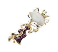 Elegante spilla a forma di volpe con perle per donne, accessori alla moda minimalisti con volpi, One Size, come descritto