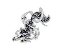 Elegante spilla a forma di volpi con design a stelle scintillanti, accessorio formale quotidiano, per occasioni formali e uso quotidiano. Spilla con chiusura sicura, Taglia unica, come descritto