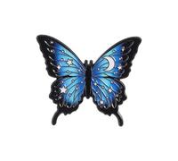 Elegante spilla artistica a forma di farfalla blu rossa con accento stella lunata, ideale per tutti i giorni alla moda Lape Lpin per le donne, One Size, come descritto