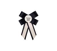 Elegante spilla con coccarda per 30° compleanno, color crema e nero, di alta qualità, per celebrazioni, feste e ricordi, taglia unica, in plastica, One Size, Plastica