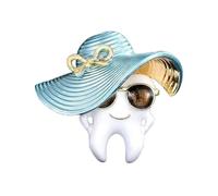 Elegante spilla con denti dei cartoni animati con dettagli artistici a goccia di colore, ago di chiusura in metallo, adatto per la decorazione di abbigliamento, stile punk, spilla a goccia di olio