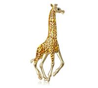 Elegante spilla con giraffa smaltata con strass, abito, accessorio per costume per donne e ragazze alla moda, gioielli giraffe alla moda