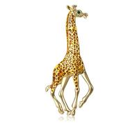 Elegante spilla con giraffa smaltata con strass, tuta, accessorio per costume per donne e ragazze alla moda, spilla a goccia giraffa