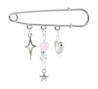 Elegante spilla con perline con catena colorata spilla delicata per abbigliamento accessorio per borsa a catena spilla fatta a mano