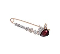 Elegante spilla con pietre preziose dal design semplice ma elegante, gioielli alla moda da donna per occasioni speciali per tutti i giorni, Misura unica, come descritto