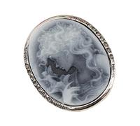 Elegante spilla con ritratto di donna con strass, accessorio in lega senza data, migliora l'eleganza e il fascino abbagliante della donna, Misura unica, come descritto