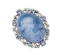 Elegante spilla con ritratto di donna con strass, accessorio in lega senza data, migliora l'eleganza e il fascino abbagliante della donna, Misura unica, come descritto