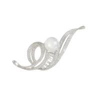 Elegante spilla con strass e perle a forma di nota musicale, accessorio fatto a mano, accessorio da donna alla moda, spilla da sposa, Misura unica, come descritto