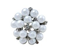 Elegante spilla con strass e perle, con design in lega, accessorio per matrimoni, feste ed eventi formali, accessorio da sposa