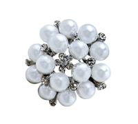 Elegante spilla con strass e perle, design in lega, accessorio per abbigliamento per matrimoni, feste ed eventi formali, accessorio per matrimonio