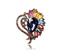 Elegante spilla con strass per donne e ragazze, accessorio per vestito, matrimonio, Natale, compleanno, gioielli, regalo, Metallo Plastica