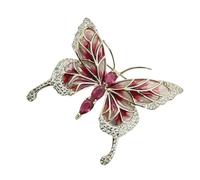 Elegante spilla da bavero a farfalla robusta base in lega con rivestimento elegante accessorio versatile per abbigliamento, borse, cappelli, ornamento stile vintage spilla, Misura unica, come