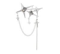 Elegante spilla da donna a quattro punte con catena a stella per camicetta spilla con cristallo distintivo gioielli personalità punk spilla per le donne spilla a stella a quattro punte