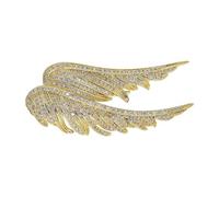 Elegante spilla da donna con ali d'angelo e piume d'angelo, ideale come regalo di compleanno, Natale, oro e argento (oro)
