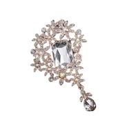 Elegante spilla da donna con cristalli antichi abbellimento accessorio per occasioni multiple robusta confortevole lega cristalli fiore pin, Misura unica, come descritto