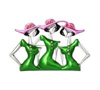 Elegante spilla da donna smaltata con strass per sorelle, spilla da bavero con cappello verde e rosa, ottimo regalo per migliori amici, sorellanza e occasioni speciali