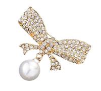 Elegante spilla design fiocco con cristalli accessori in lega robusta per le donne spilla con fiocco in lega, Taglia unica, come descritto