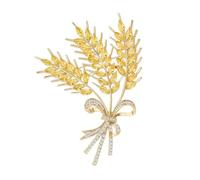 Elegante spilla dorata a forma di grano alla moda, accessorio alla moda, spille da donna per abbigliamento, cappelli, borse, spilla da bavero alla moda, Misura unica, come descritto