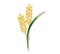 Elegante spilla dorata a forma di grano alla moda accessorio elegante spille gioielli da donna ornamenti per abbigliamento cappello borse spilla in metallo dorato ornamento, Misura unica, come