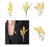 Elegante spilla dorata a forma di grano alla moda accessorio spille eleganti gioielli da donna ornamenti per abbigliamento borse cappello spilla dorata, Misura unica, come descritto