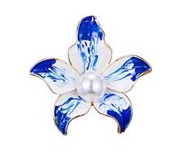 Elegante Spilla Fiore di Perla Floreale Lega Spilla Moda Blu Spilla per Le Donne ewelry Matrimonio Romantico Damigella d'Onore Bouquet Bouquet Spilla Creativo e utile Durable Design