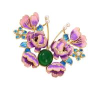 Elegante spilla floreale a farfalla in lega accessorio per donne stili versatili regalo elegante farfalla floreale spilla in lega pin, Misura unica, come descritto