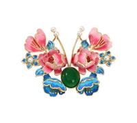 Elegante spilla floreale a farfalla in lega accessorio per donne stili versatili regalo elegante farfalla floreale spilla in lega pin, Misura unica, come descritto